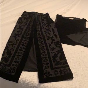 Liz Claiborne Black and Gray Skirt Set